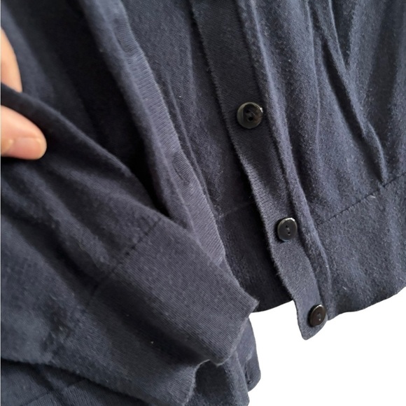 LOFT Women's Preowned Navy Blue Size Med Button Up Lightweight Cardigan Sweater - Picture 5 of 10